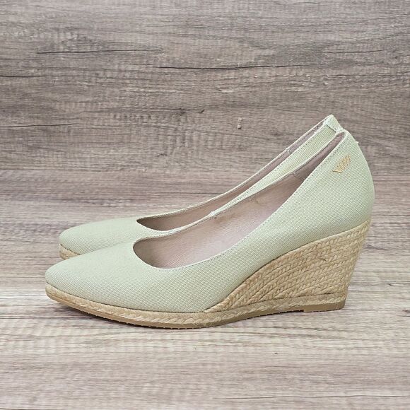 Viscata Barcelona Roses Canvas Women's Size EU 37 US 6.5 Beige Wedge Espadrilles - Picture 3 of 8